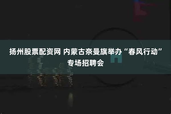 扬州股票配资网 内蒙古奈曼旗举办“春风行动”专场招聘会